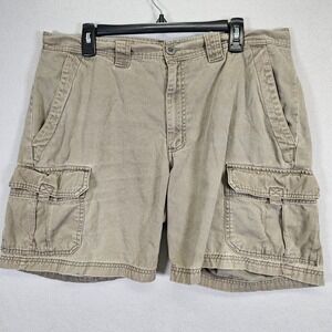 Columbia Mens Cargo Shorts 36 Khaki Tan Cotton Twill Hiking Utility 8 Inseam